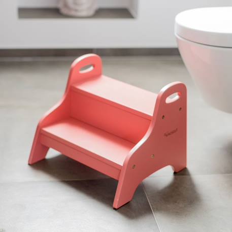 Marchepied enfant en bois Aquamarine+Gris clair+rose foncé+Sable 14 - vertbaudet enfant 