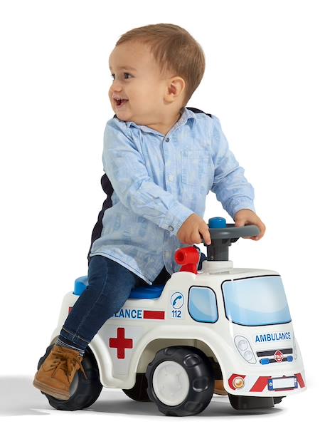 Porteur avec assise ouvrante et volant directionnel avec klaxon Blanc et bleu 6 - vertbaudet enfant 