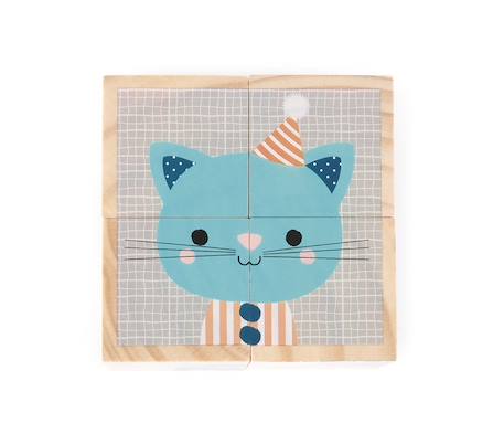 Mes premiers cubes - portraits de la forêt Bleu 6 - vertbaudet enfant 