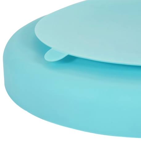 Assiette à compartiments avec ventouse aquamarine+gris clair+gris foncé+menthe+Rose foncé+rose pâle 24 - vertbaudet enfant 