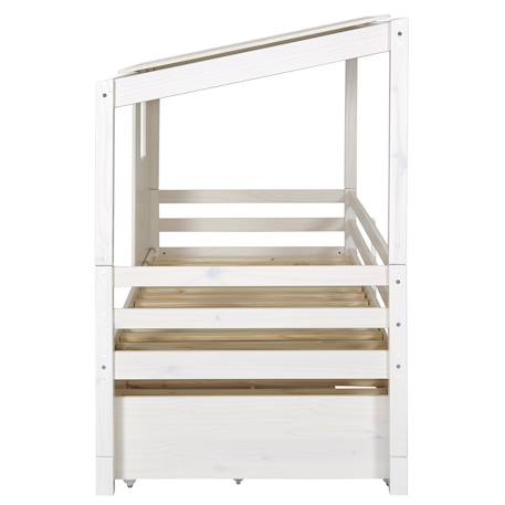 Lit cabane gigogne bois massif alma Blanc+Bois 5 - vertbaudet enfant 