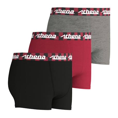 Lot de 3 boxers garçon easy fun Noir-rouge-gris 2 - vertbaudet enfant 