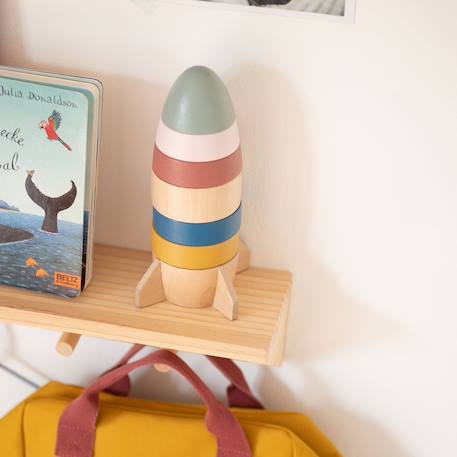 Tour à empiler fusée en bois Multicolore 2 - vertbaudet enfant 