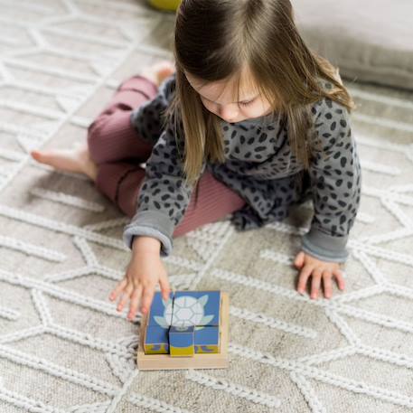 Puzzle cubes animaux en bois Multicolore 3 - vertbaudet enfant 