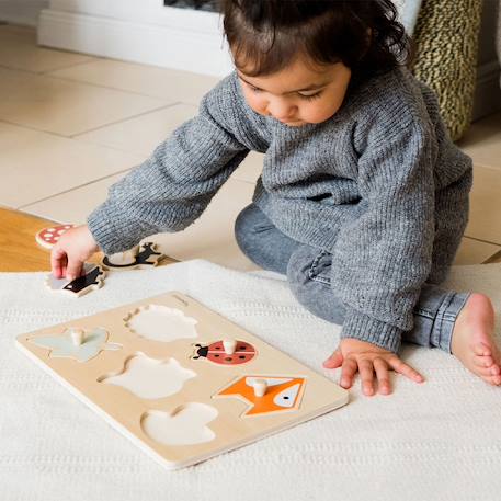 Puzzle à encastrer océan en bois Bois+Jaune 8 - vertbaudet enfant 