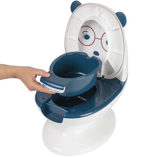 Mini toilette panda, pot avec bruit de chasse d'eau, panda Blanc et bleu+Blanc et marron+Blanc et noir+Blanc et rose 3 - vertbaudet enfant 