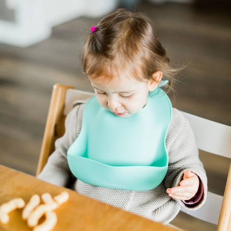 Bavoir bébé en silicone Menthe+Rose pâle+Violet 2 - vertbaudet enfant 
