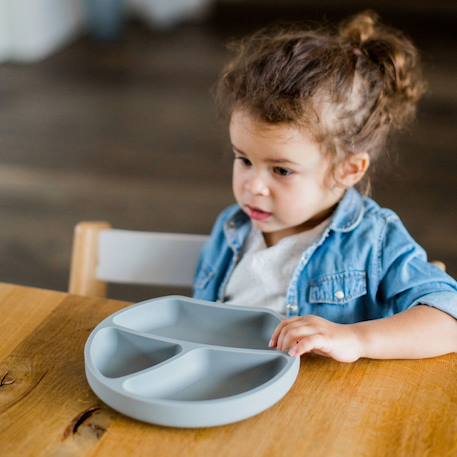 Assiette à compartiments avec ventouse aquamarine+gris clair+gris foncé+menthe+Rose foncé+rose pâle 16 - vertbaudet enfant 