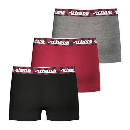 Lot de 3 boxers garçon easy fun Noir-rouge-gris 3 - vertbaudet enfant 