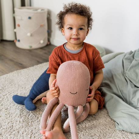 Doudou peluche poulpe Vieux rose 3 - vertbaudet enfant 