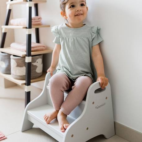 Marchepied enfant en bois Aquamarine+Gris clair+rose foncé+Sable 10 - vertbaudet enfant 