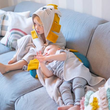 Cape de bain lion Gris 3 - vertbaudet enfant 
