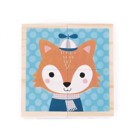 Mes premiers cubes - portraits de la forêt Bleu 2 - vertbaudet enfant 