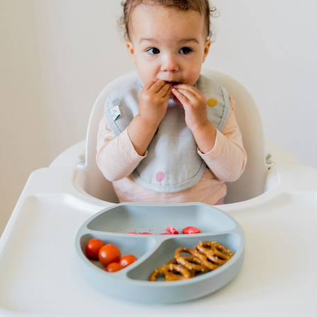 Assiette à compartiments avec ventouse aquamarine+gris clair+gris foncé+menthe+Rose foncé+rose pâle 2 - vertbaudet enfant 