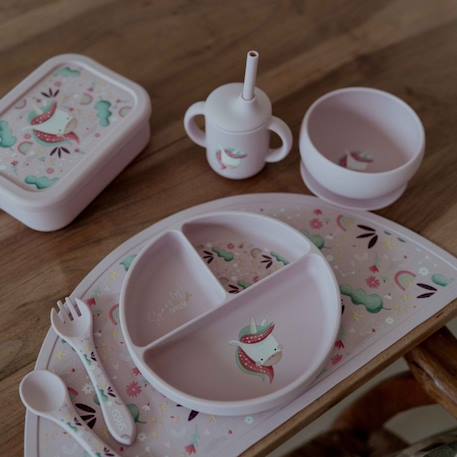 Set de table en silicone animaux Orange+Rose+Vert+Vert paon 8 - vertbaudet enfant 
