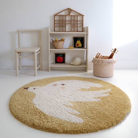 Tapis chambre enfant petit oiseau bohemian bird Aqua+Creme+Miel 13 - vertbaudet enfant 