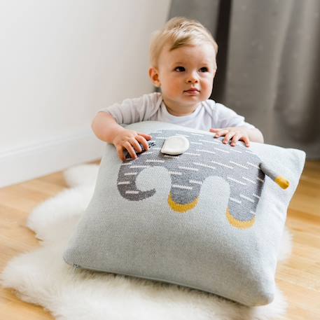 Housse de coussin arc-en-ciel en coton standard 100 by oeko-tex® Gris et jaune+Multicolore 2 - vertbaudet enfant 
