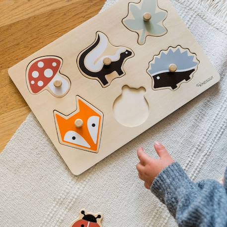 Puzzle à encastrer océan en bois Bois+Jaune 10 - vertbaudet enfant 