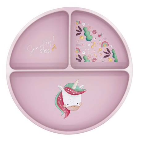 Assiette compartimentée en silicone avec ventouse animaux Menthe+Rose+Vert 7 - vertbaudet enfant 