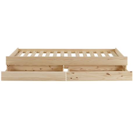 Lit banquette gigogne bois massif alma Blanc+Bois 6 - vertbaudet enfant 