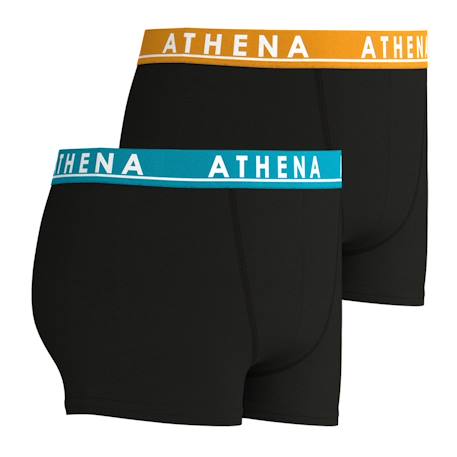 Lot de 2 boxers garçon easy color athena Bleu minéral-gris chiné+Noir 6 - vertbaudet enfant 