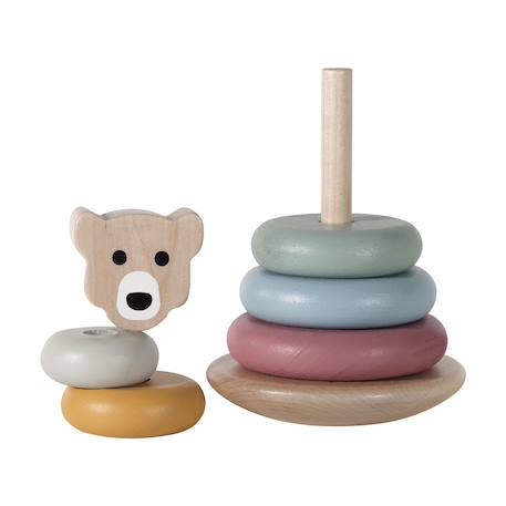 Tour à empiler ours en bois Bois 5 - vertbaudet enfant 