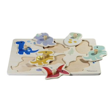 Puzzle à encastrer dinosaure en bois Multicolore 6 - vertbaudet enfant 
