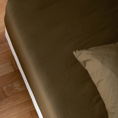 Drap-housse en percale de coton bio lavé 1 personne Toundra 1 - vertbaudet enfant 