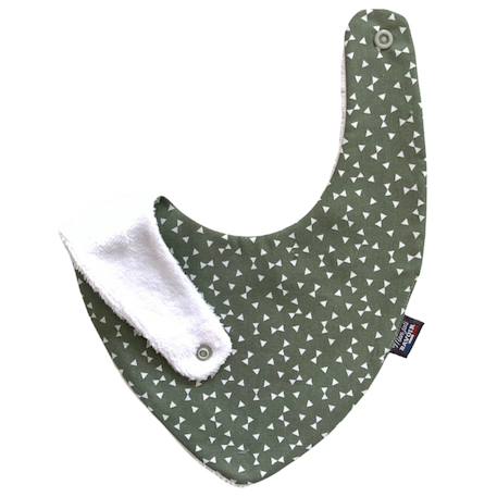 Bavoir bandana (bleu imprimé feuilles) Animaux polaires+Blanc étoiles+Bleu imprimé feuilles+Gris étoiles+Jaune étoiles+Jaune feuilles+Kaki triangles+Koala moutarde+Menthe+Monaha+Oasis+Ourson+Petites oies+Rose étoiles+Rose pâle étoiles+Savane+Sunny 20 - vertbaudet enfant 