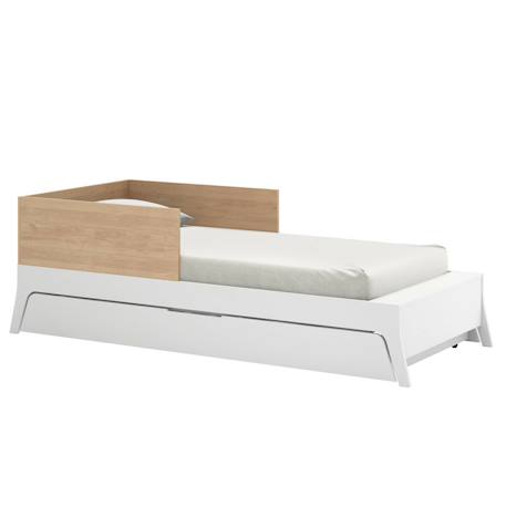 Pack lit bébé combiné et évolutif avec matelas charlie Blanc et bois 2 - vertbaudet enfant 