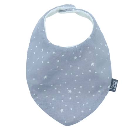 Bavoir bandana (bleu imprimé feuilles) Animaux polaires+Blanc étoiles+Bleu imprimé feuilles+Gris étoiles+Jaune étoiles+Jaune feuilles+Kaki triangles+Koala moutarde+Menthe+Monaha+Oasis+Ourson+Petites oies+Rose étoiles+Rose pâle étoiles+Savane+Sunny 12 - vertbaudet enfant 