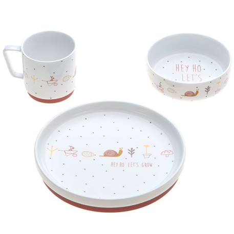Coffret repas en porcelaine garden explorer escargot Blanc 1 - vertbaudet enfant 