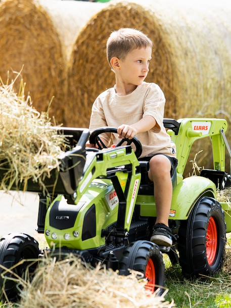 Tractopelle à pédales avec excavatrice arrière et remorque Jaune Komatsu+Vert 11 - vertbaudet enfant 