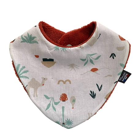Bavoir bandana (bleu imprimé feuilles) Animaux polaires+Blanc étoiles+Bleu imprimé feuilles+Gris étoiles+Jaune étoiles+Jaune feuilles+Kaki triangles+Koala moutarde+Menthe+Monaha+Oasis+Ourson+Petites oies+Rose étoiles+Rose pâle étoiles+Savane+Sunny 35 - vertbaudet enfant 