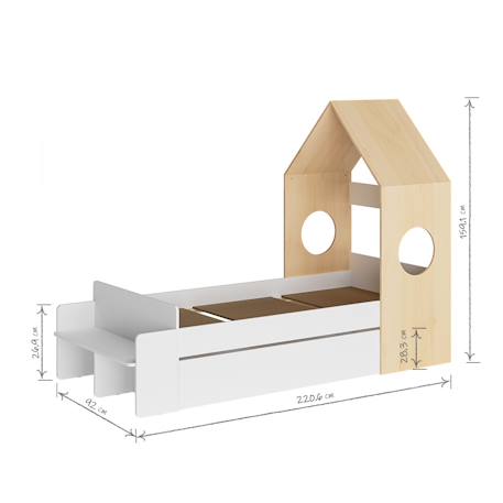 Pack lit avec tiroir sandro Blanc et bois 4 - vertbaudet enfant 