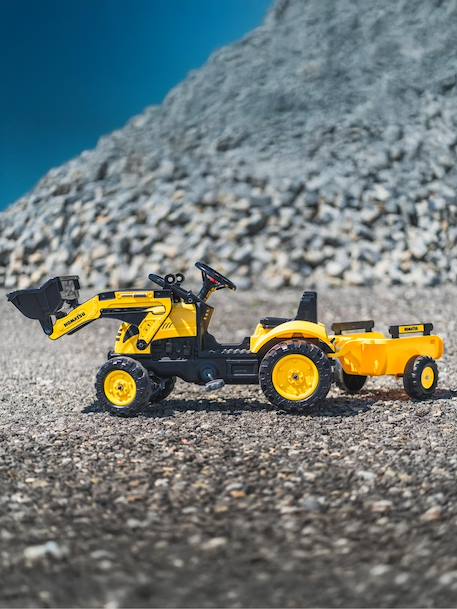 Tractopelle à pédales avec remorque Jaune Komatsu+Vert Claas 4 - vertbaudet enfant 
