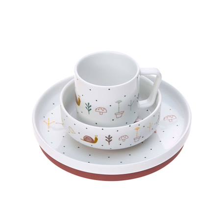 Coffret repas en porcelaine garden explorer escargot Blanc 2 - vertbaudet enfant 