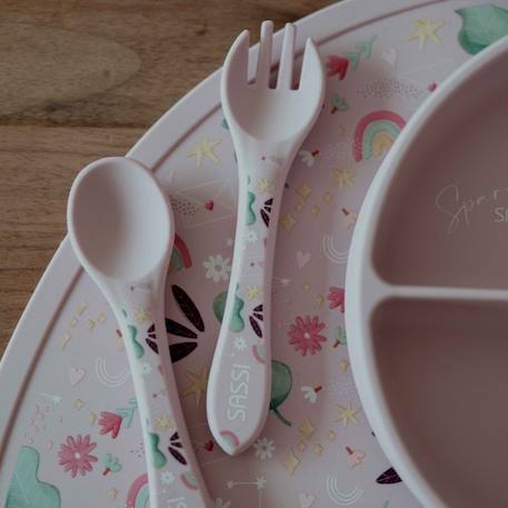 Set de table en silicone animaux Orange+Rose+Vert+Vert paon 9 - vertbaudet enfant 