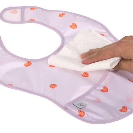 Lot de 2 bavoirs à poche happy rascals coeur Rose 4 - vertbaudet enfant 