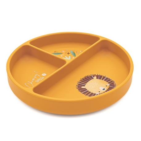 Assiette compartimentée en silicone avec ventouse animaux Beige+Menthe+Orange+Rose+Vert+Vert paon 17 - vertbaudet enfant 