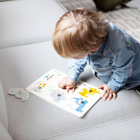 Puzzle à encastrer dinosaure en bois Multicolore 4 - vertbaudet enfant 