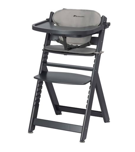Chaise haute bébé en bois avec coussin timba Mineral graphite 1 - vertbaudet enfant 