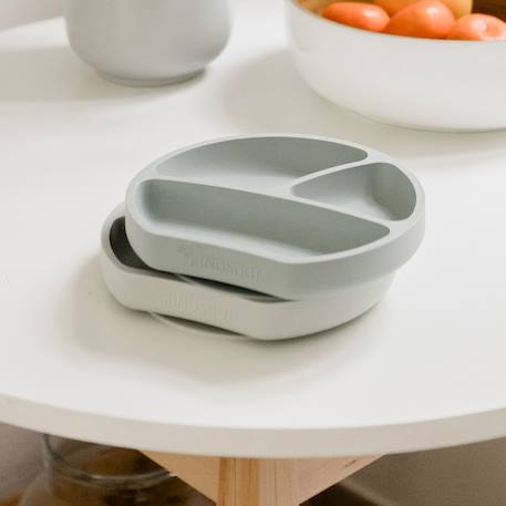 Assiette à compartiments avec ventouse aquamarine+gris clair+gris foncé+menthe+Rose foncé+rose pâle 8 - vertbaudet enfant 