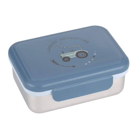 Boîte à goûter en inox tracteur Bleu 1 - vertbaudet enfant 