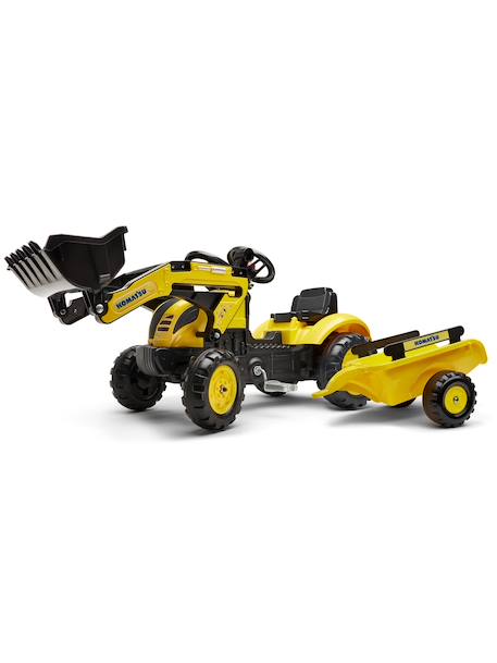 Tractopelle à pédales avec remorque Jaune Komatsu+Vert Claas 1 - vertbaudet enfant 