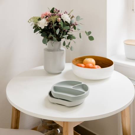 Assiette à compartiments avec ventouse aquamarine+gris clair+gris foncé+menthe+Rose foncé+rose pâle 4 - vertbaudet enfant 