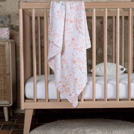 Lange emmaillotage coton bio yukari douceur Yukari peach+Yukari tilleul 1 - vertbaudet enfant 
