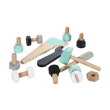 Établi de bricolage avec outils en bois Multicolore 6 - vertbaudet enfant 