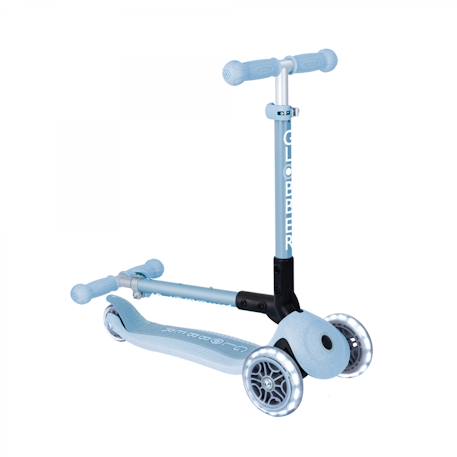 Trottinette 3 roues junior foldable lights essential Bleu ciel+Rose berry+Vert pistache 2 - vertbaudet enfant 