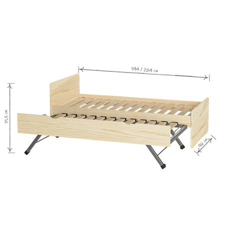 Pack lit gigogne avec matelas bois massif lilow Blanc+Bois 11 - vertbaudet enfant 